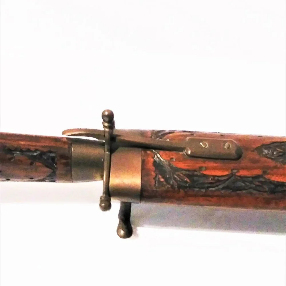 Vintage Wooden‎ Hand Carved Knife Fork Carving Set